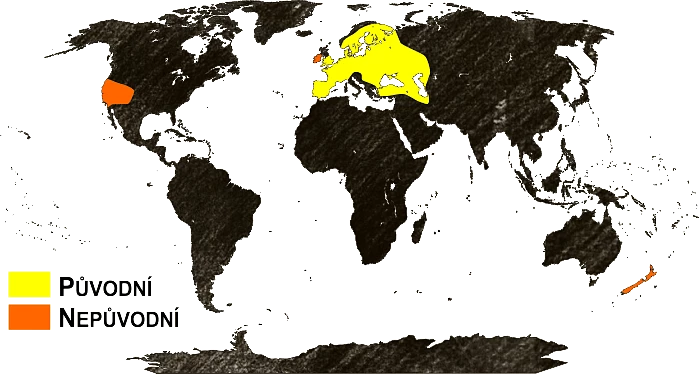 Mapa výskytu